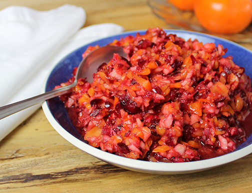 Raw Cranberry-persimmon Relish